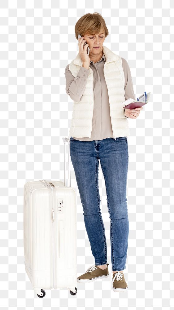 Traveling woman png, transparent background