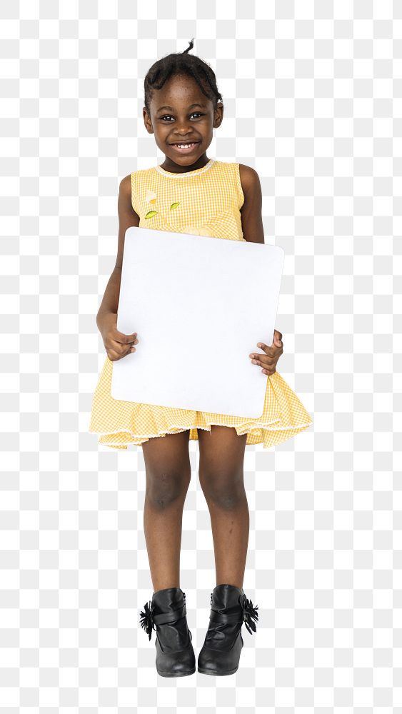 Blank paper girl png, transparent background