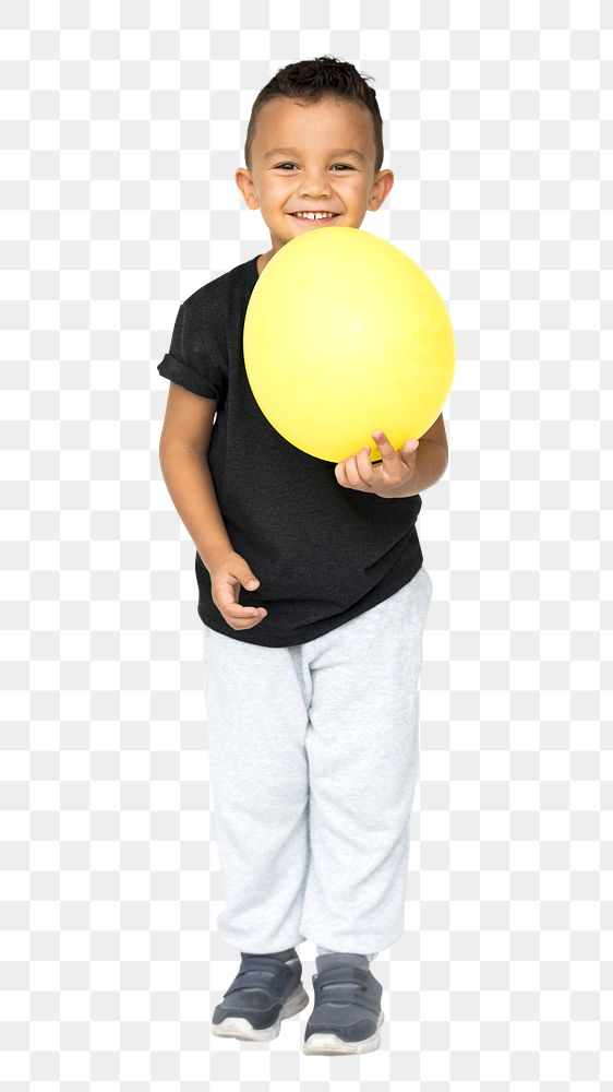 Boy with balloon png, transparent background