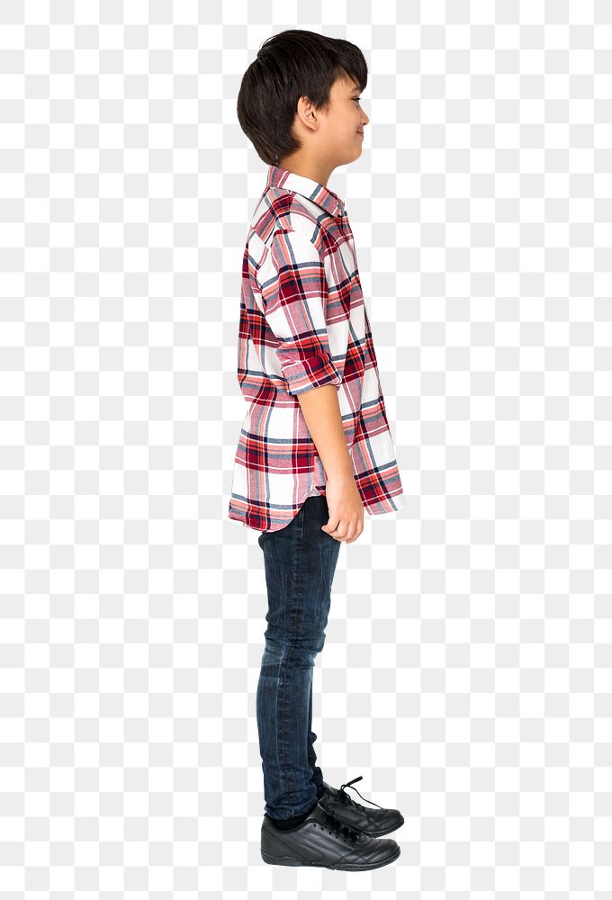 Boy standing png, transparent background