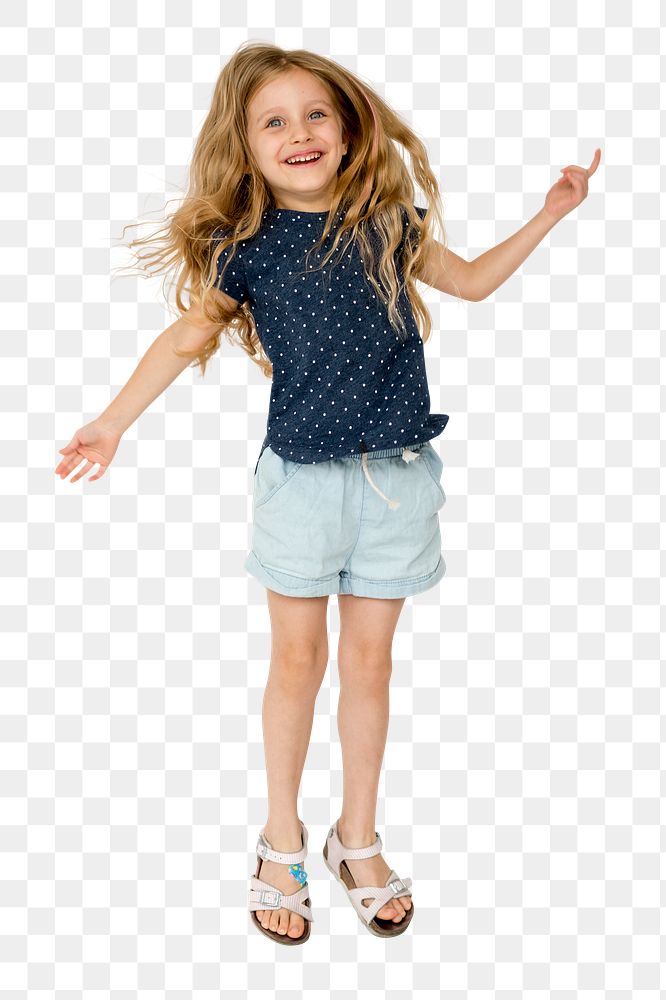 Jumping girl png, transparent background