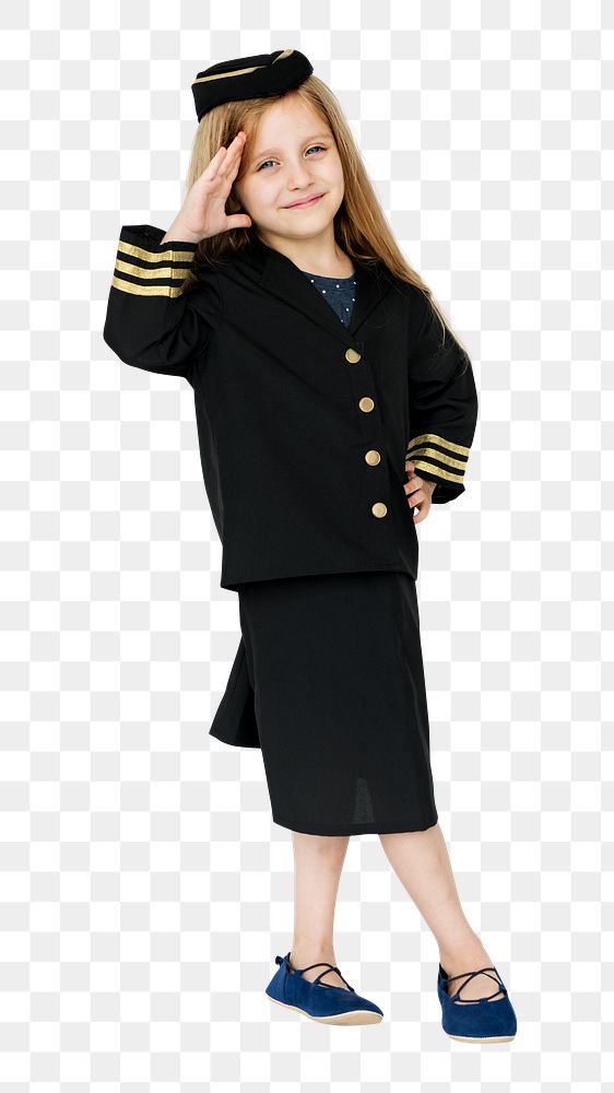 Flight attendant kid png, transparent background