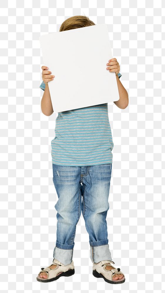 Blank Paper boy png, transparent background