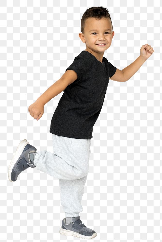 Running boy png, transparent background