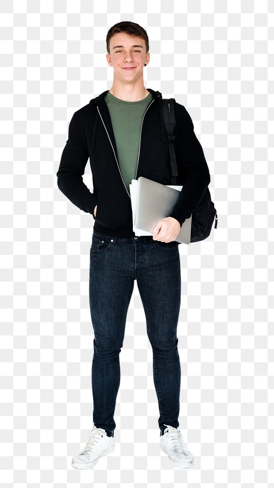 Happy college student png, transparent background