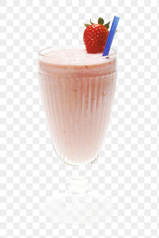 Strawberry smoothie png photo, transparent background