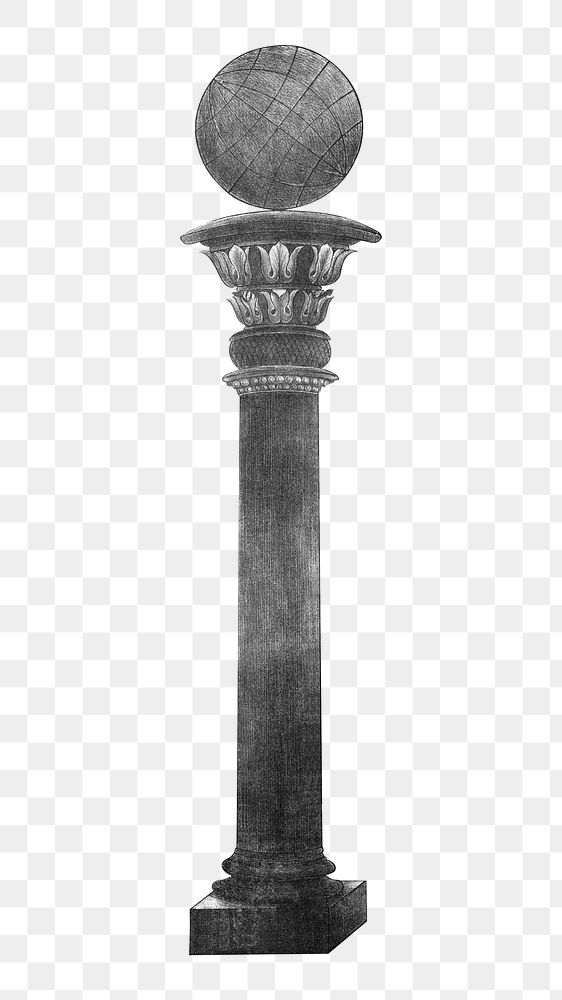 Ancient pillar png, vintage architecture illustration, transparent background. Remixed by rawpixel.