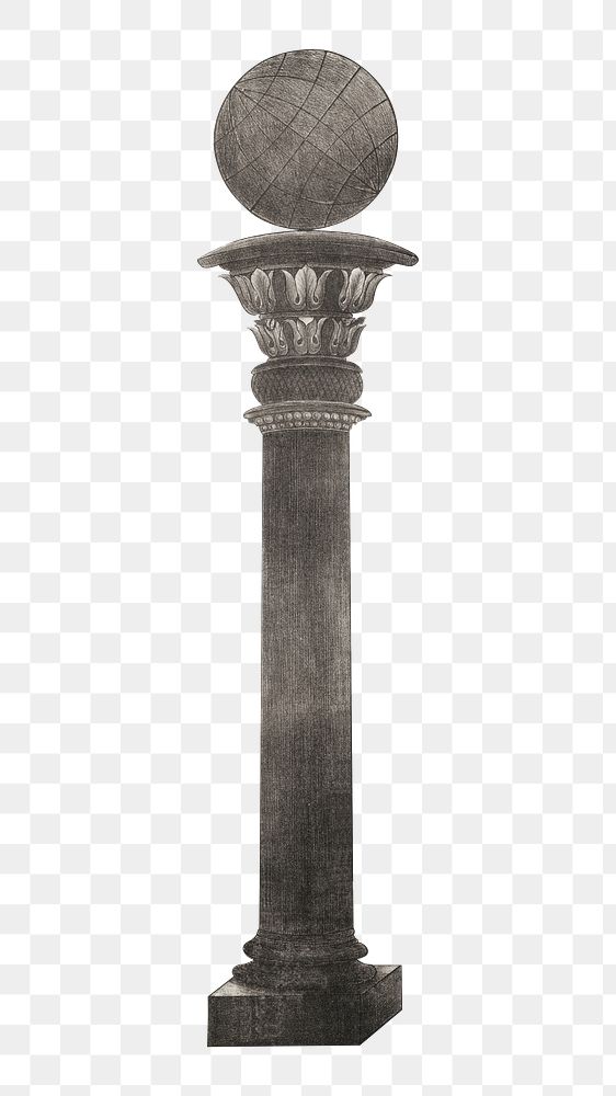 Ancient pillar png, vintage architecture illustration, transparent background. Remixed by rawpixel.