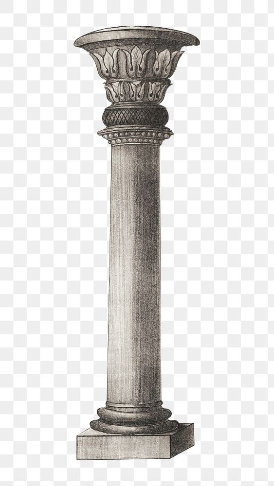 Ancient pillar png, vintage architecture illustration, transparent background. Remixed by rawpixel.