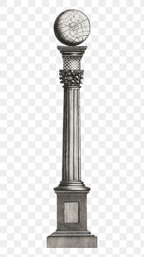 Ancient pillar png, vintage architecture illustration, transparent background. Remixed by rawpixel.