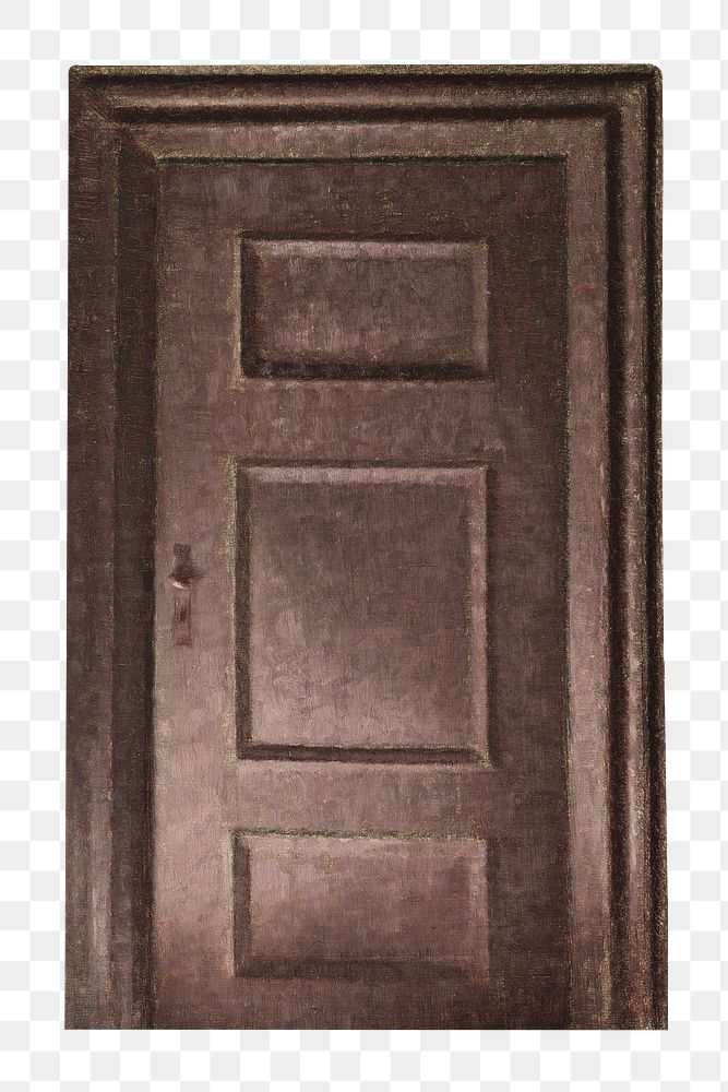 Vintage door png illustration by Vilhelm Hammershøi., transparent background. Remixed by rawpixel.