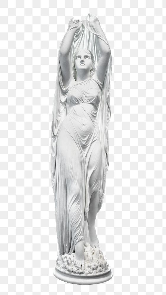 Vintage female sculpture png, transparent background. Remixed by rawpixel. 