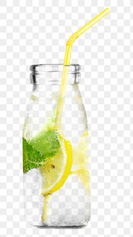 Lemonade juice png collage element, transparent background