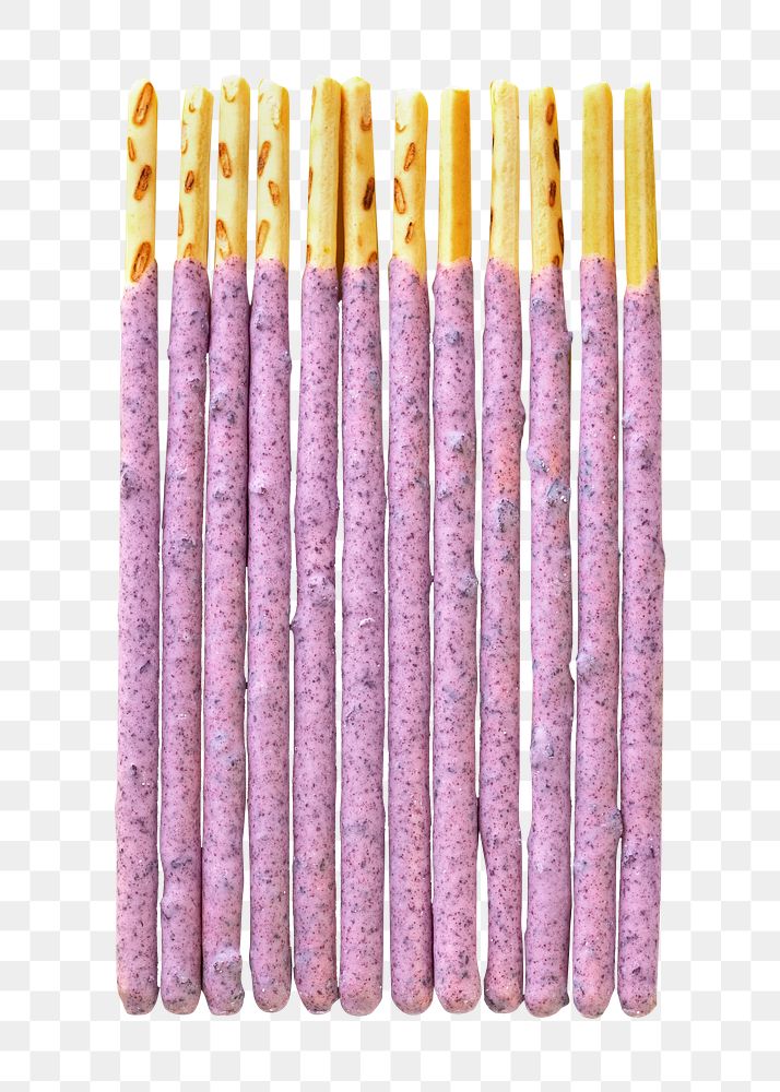 Png sugar coated bread stick, isolated image, transparent background
