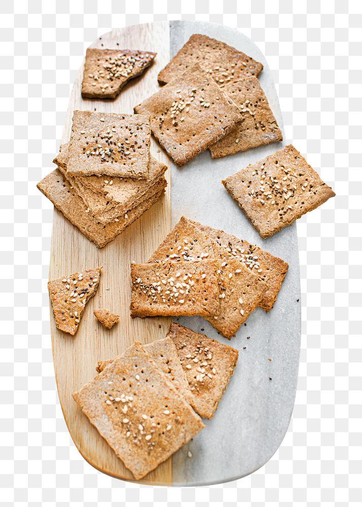 Rye crackers png, food element, transparent background