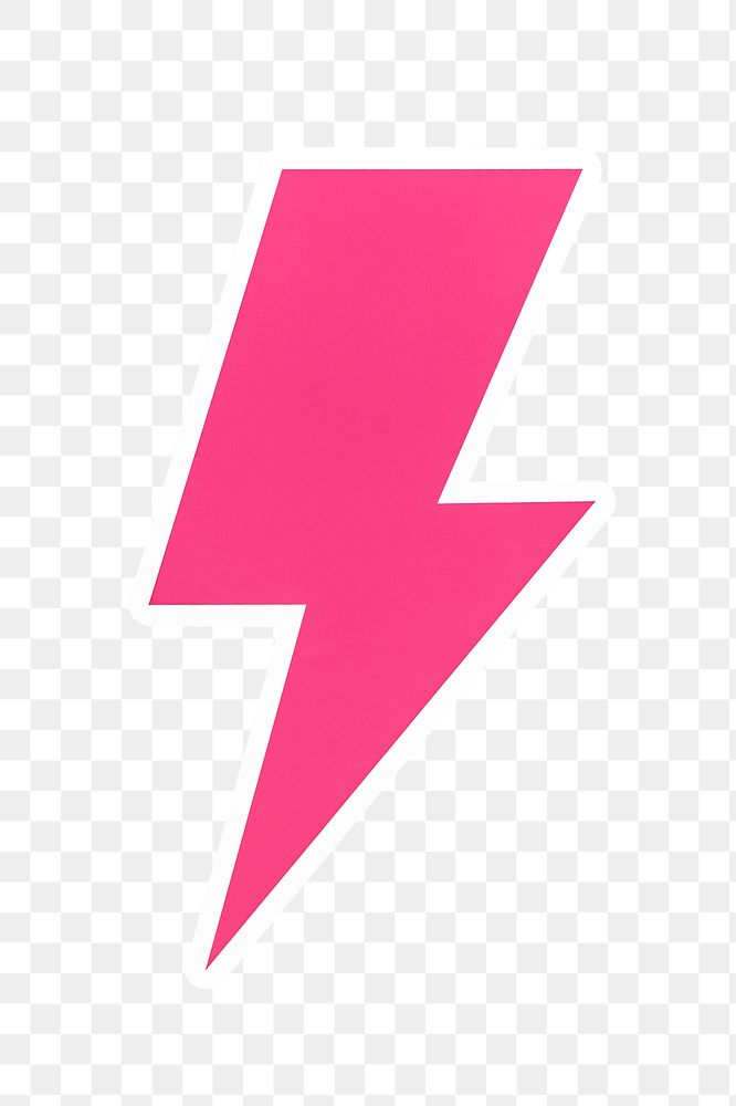 PNG Pink  lightning bolt sticker transparent background