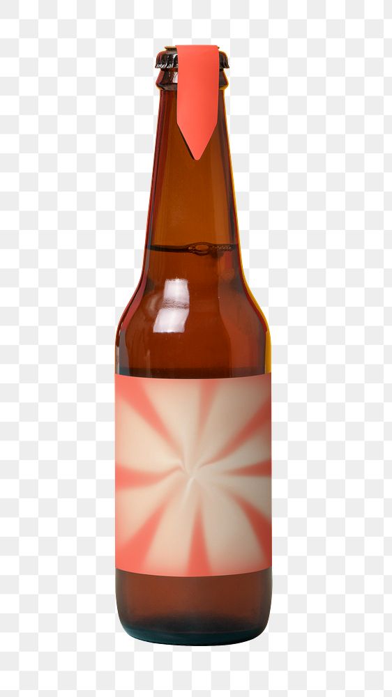 Beer bottle png business branding, transparent background