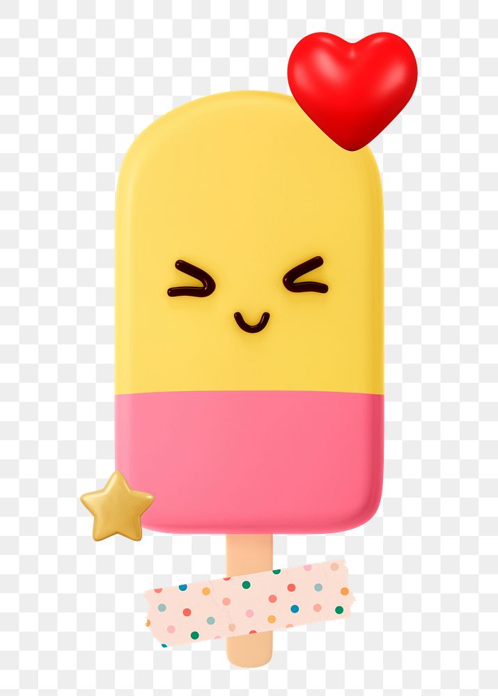 Cute ice-cream png sticker, transparent background