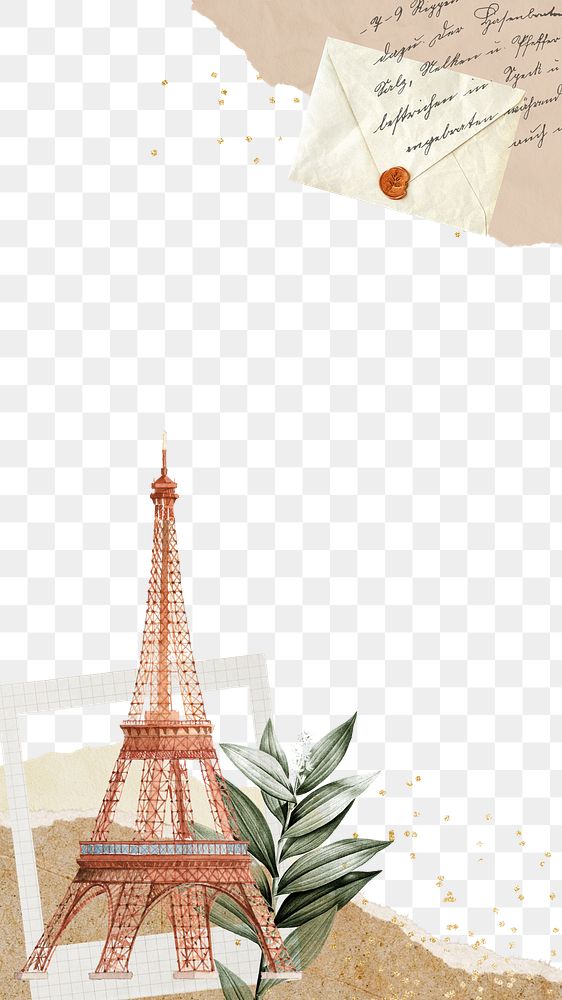 Eiffel Tower png border, transparent background