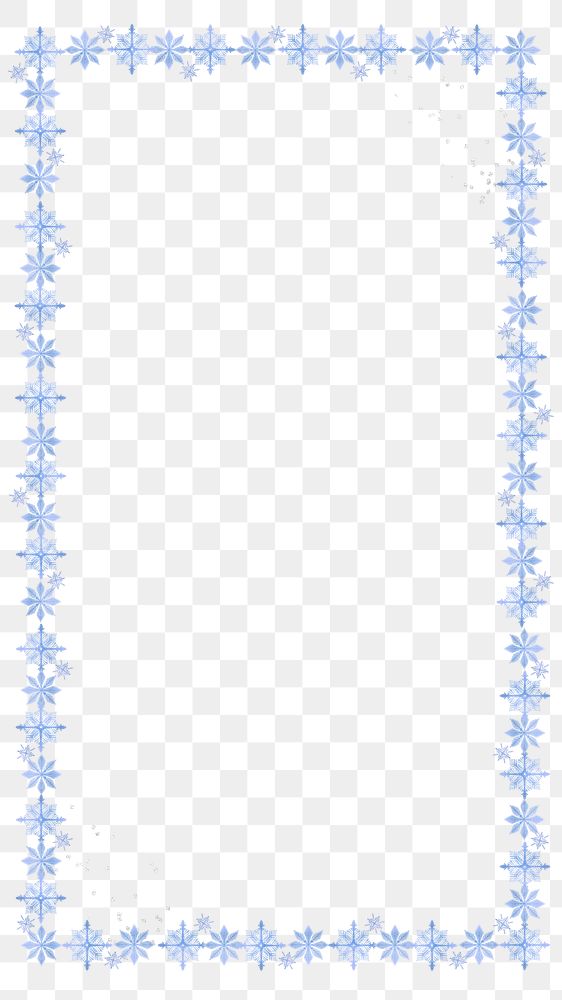 Snowflakes patterned png frame, transparent background