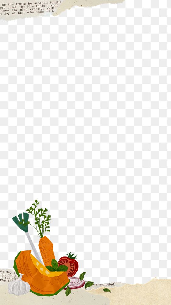 Cute vegetables png border, transparent background