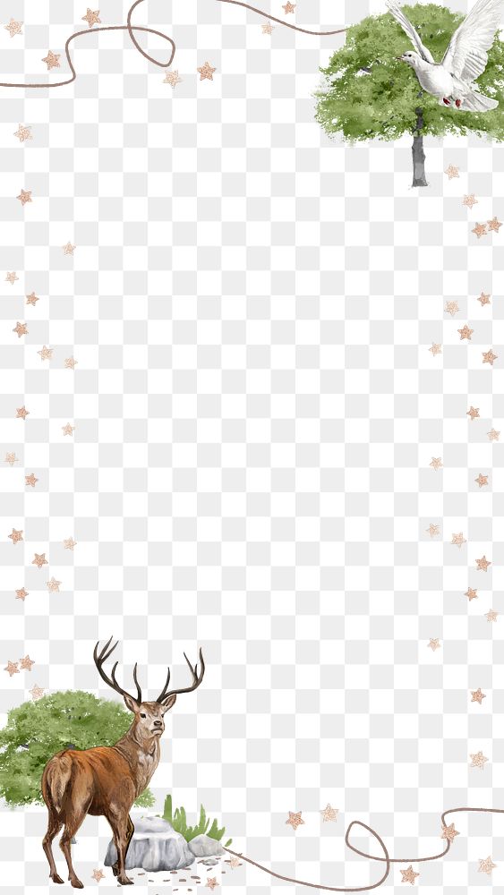 Stag deer png frame, transparent background