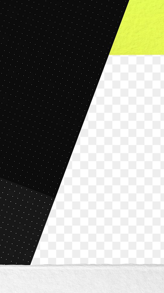 Black abstract png frame, transparent background