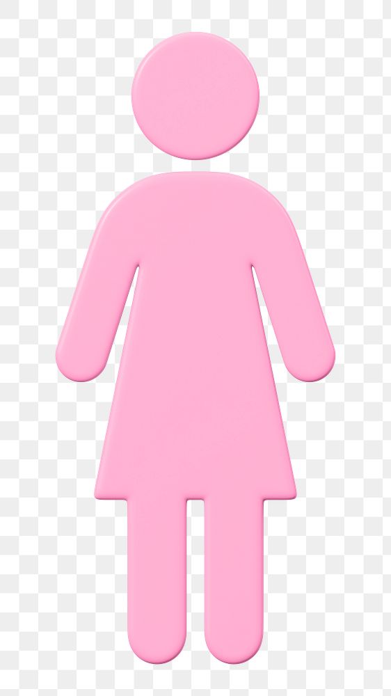 Pink woman png symbol, transparent background