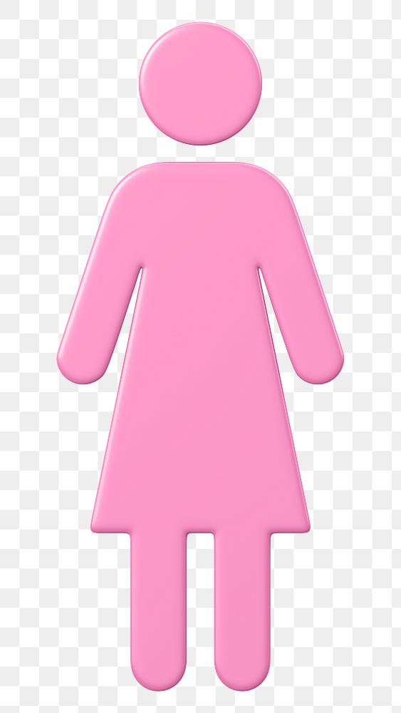 Pink woman png symbol, transparent background