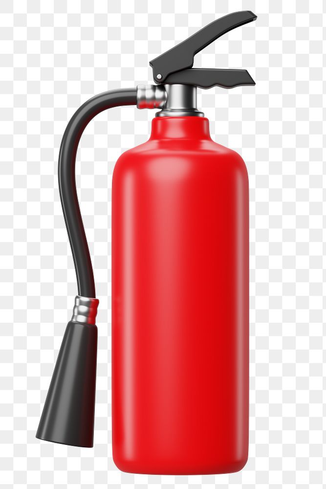 PNG 3D fire extinguisher, element illustration, transparent background