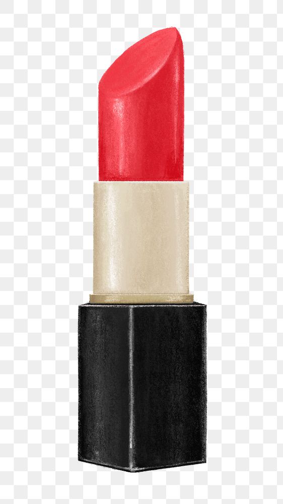 Red lipstick png sticker, makeup & beauty illustration, transparent background