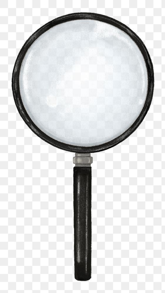 Magnifying glass png sticker, education illustration, transparent background