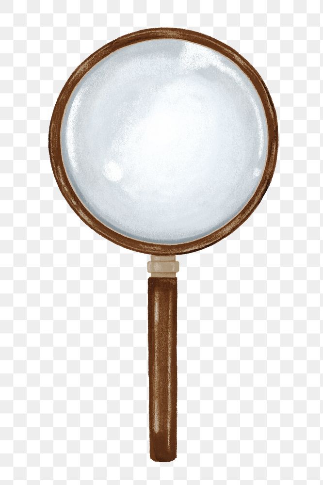 Magnifying glass png sticker, education illustration, transparent background