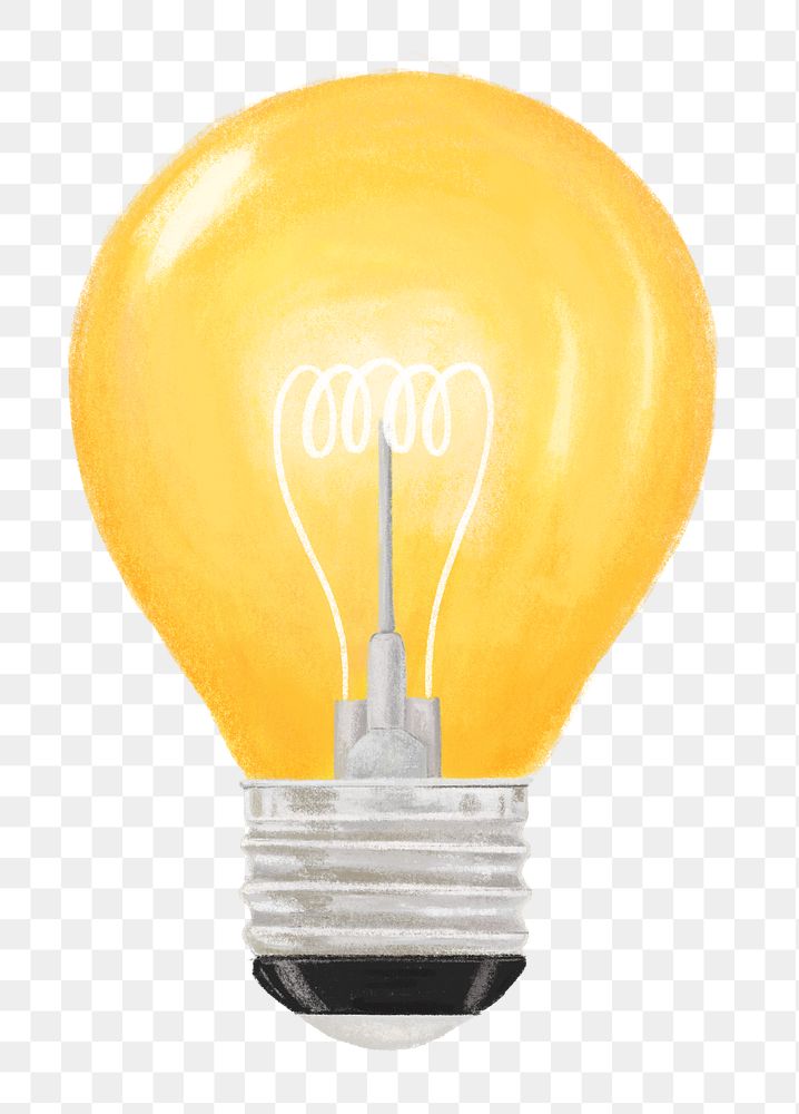 Light bulb png sticker, creative idea illustration, transparent background