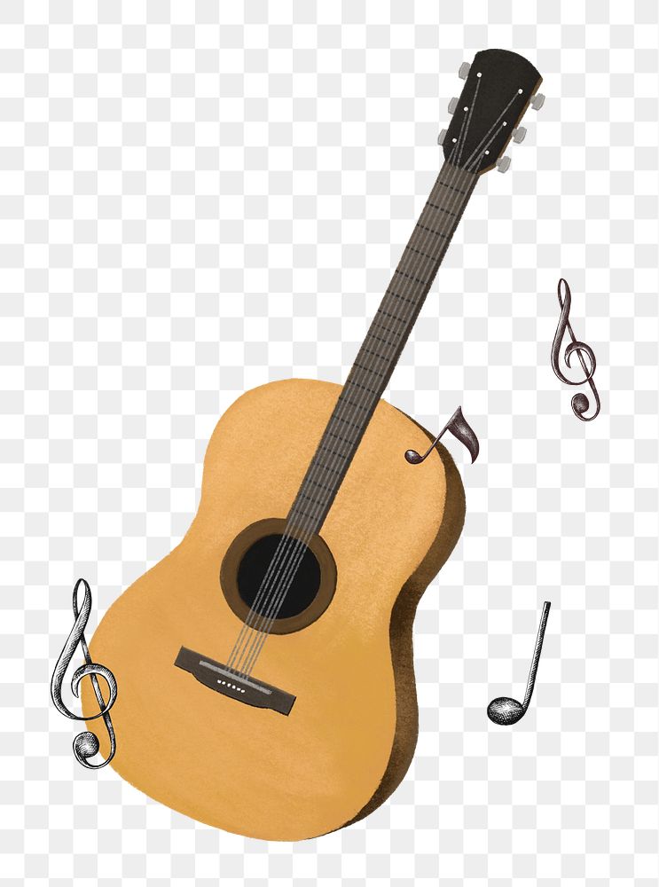 Acoustic guitar png aesthetic, music lover remix, transparent background