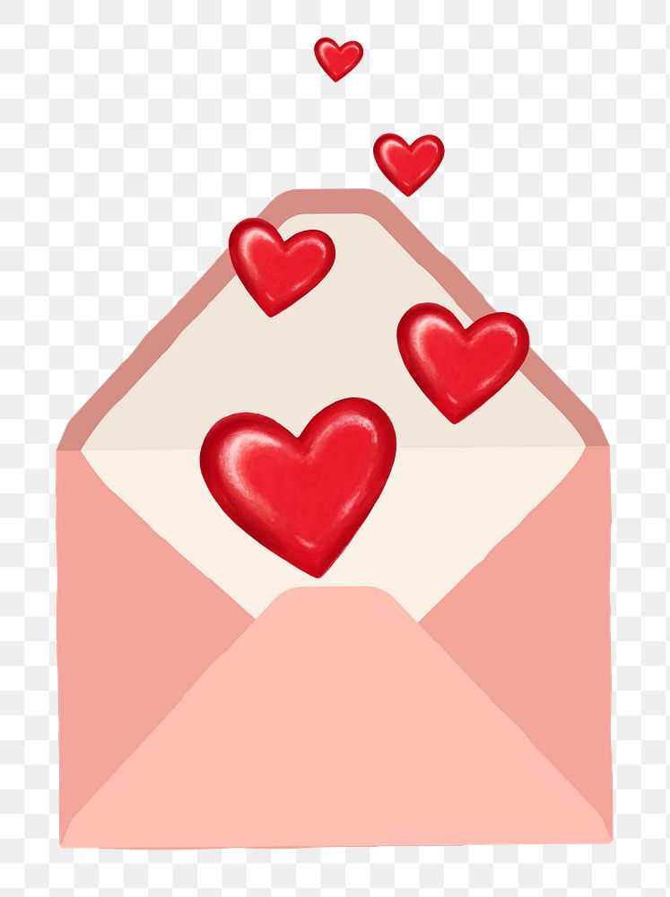 Love letter png sticker, Valentine's Day graphic, transparent background