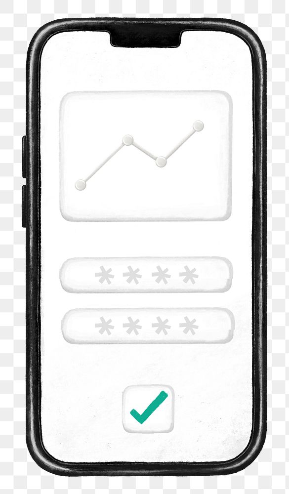 Business analytics png mobile phone, element graphic, transparent background