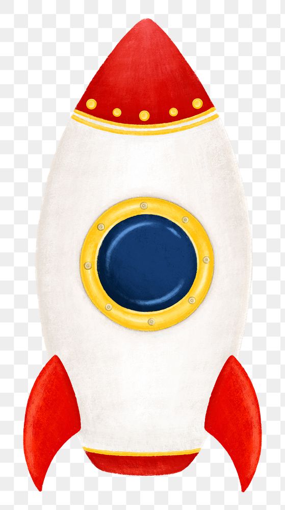 Space rocket png sticker, transparent background