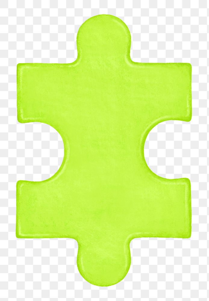 Green jigsaw puzzle png sticker, transparent background