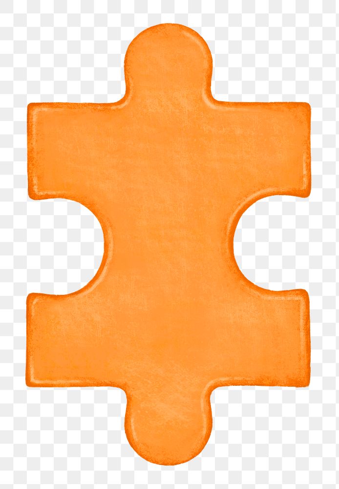 Orange jigsaw puzzle png sticker, transparent background