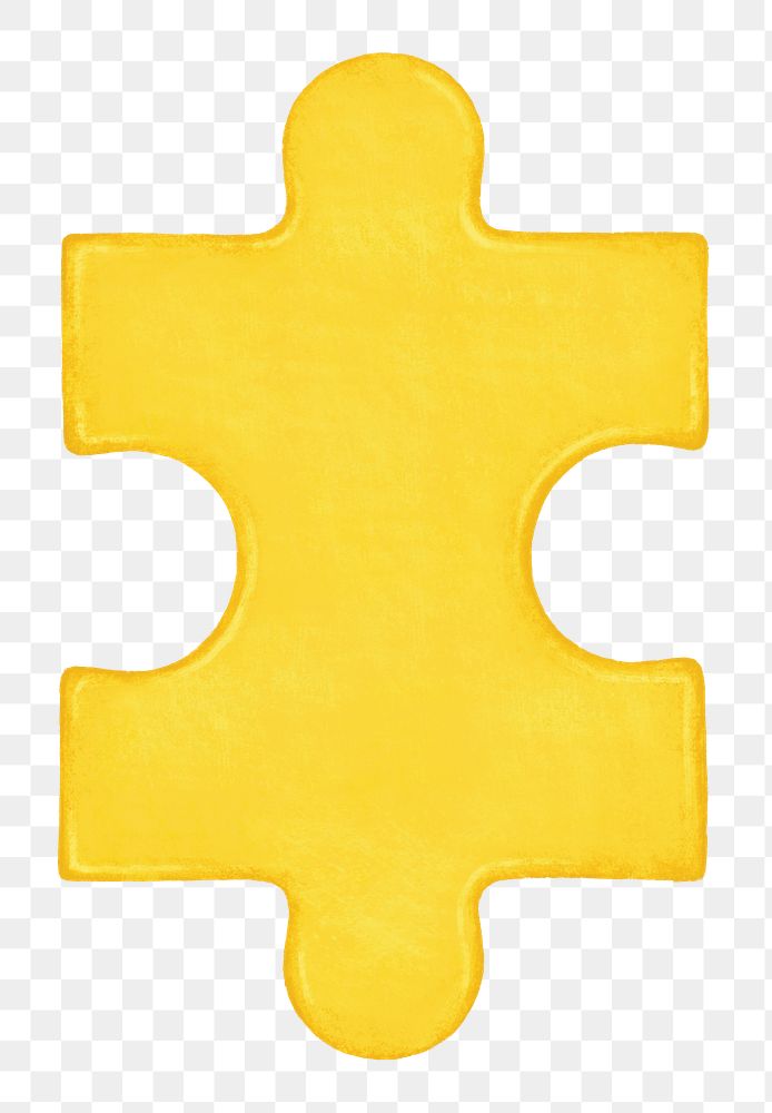 Yellow jigsaw puzzle png sticker, transparent background