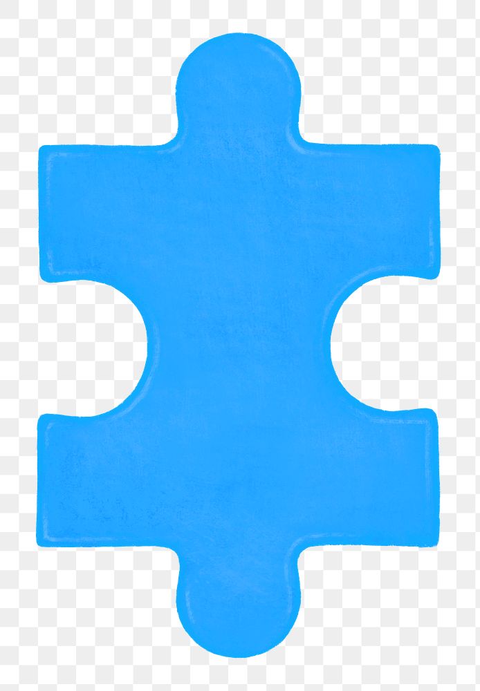 Blue jigsaw puzzle png sticker, transparent background