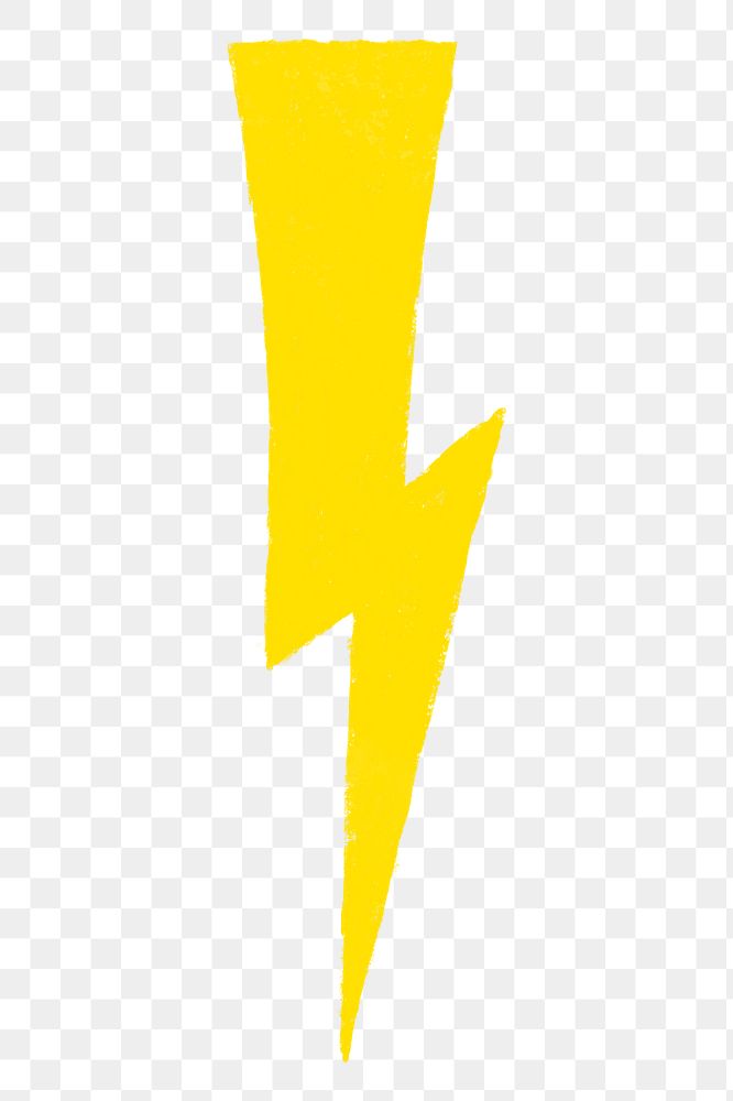 Lightning bolt png, weather doodle, transparent background