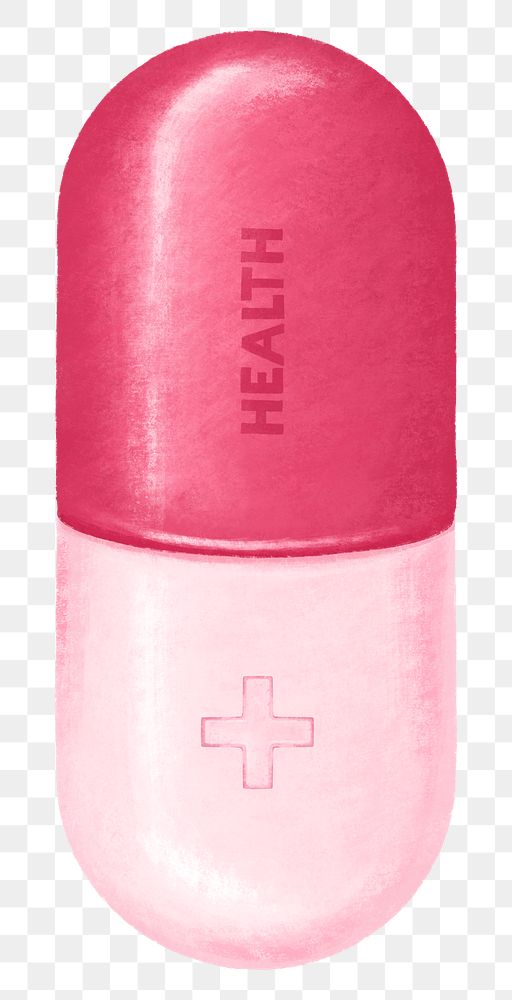 Pink capsule medicine png, transparent background