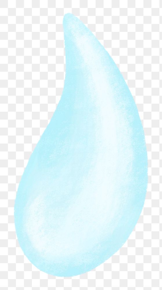 Blue water droplet png, transparent background