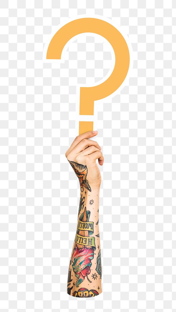 Question Mark icon png hand holding sign, transparent background