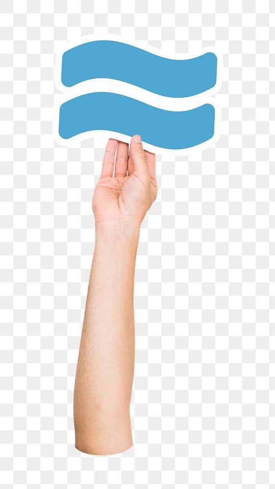 Approximation symbol png hand holding sign, transparent background