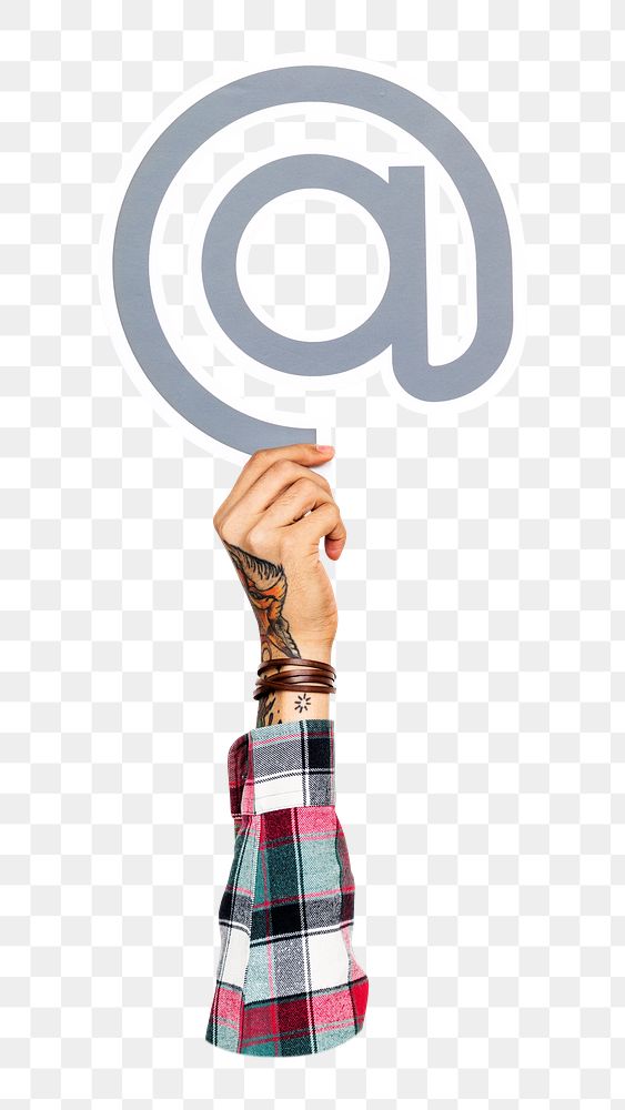 At icon png hand holding sign, transparent background