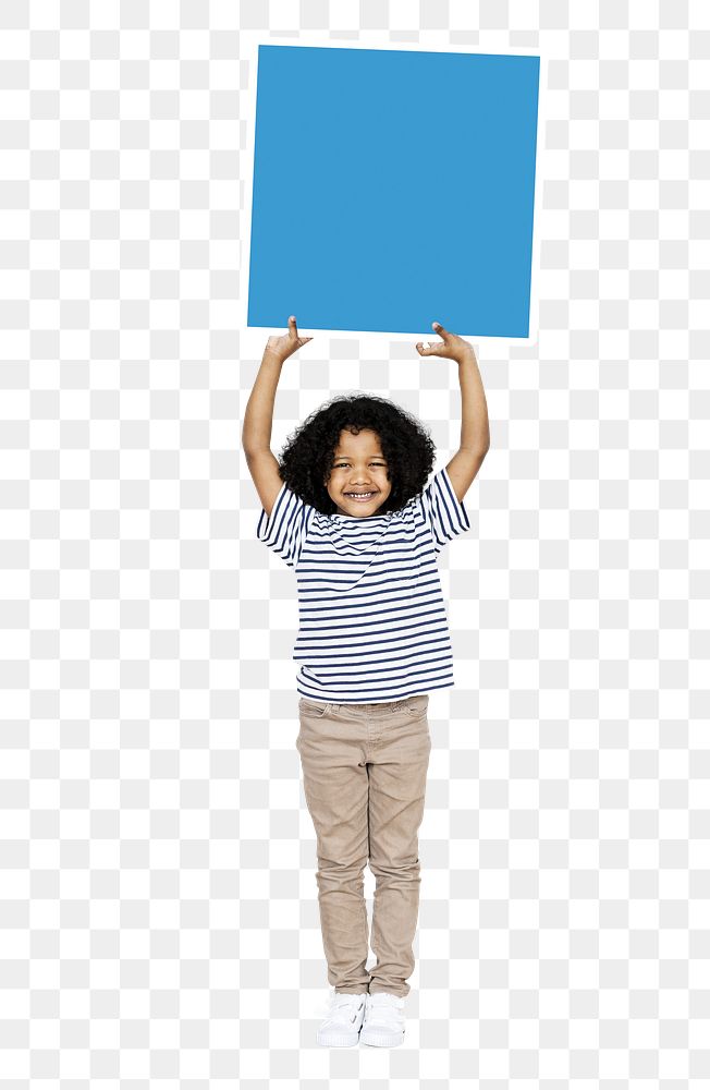 Kids holding square png, transparent background