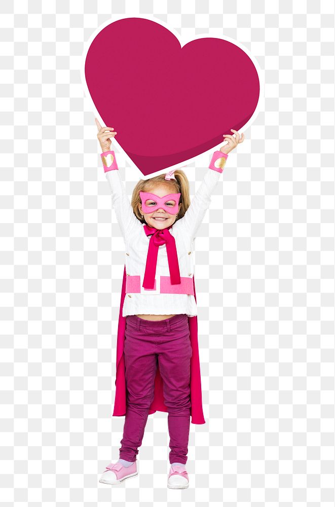 Heart icon png superhero girl, transparent background